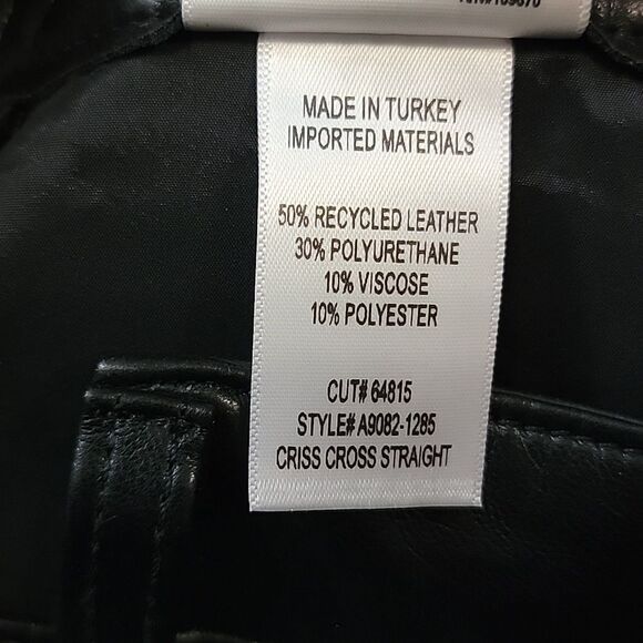 AGOLDE Revolve NWT Recycled Leather Criss Cross Straight Pants size 32 - Picture 9 of 11